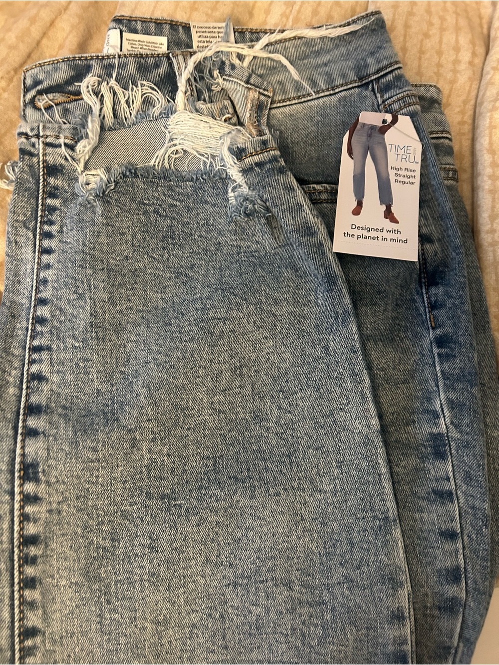 Time and Tru High-Rise Distressed Light Blue Jeans